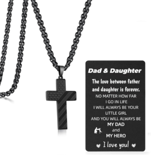 Dad & Daughter Cross Necklace + Wallet Card