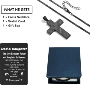 Dad & Daughter Cross Necklace + Wallet Card