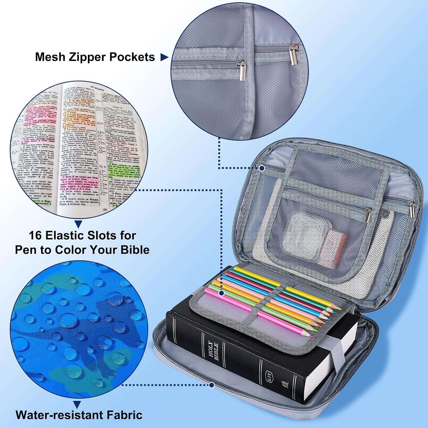 Dinosaur Bible Cover Case and Accessories Supplies for Kids (Blue) - Image 5